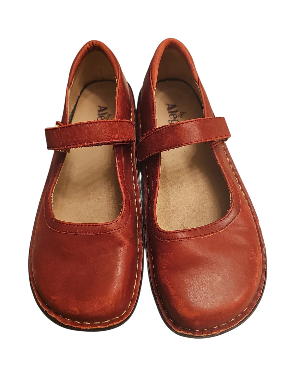 Alegria Red Leather Mary Jane Comfort Shoes Size 40 (US 9.5-10)